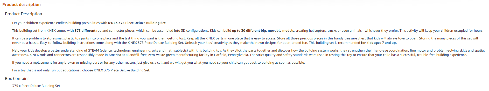 SEO Amazon Description
