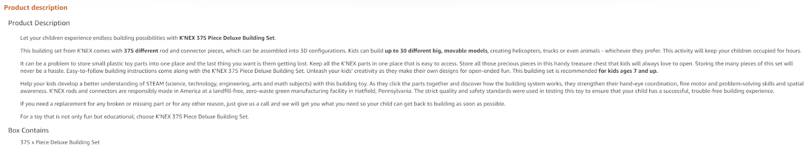 Product description